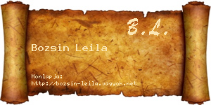 Bozsin Leila névjegykártya